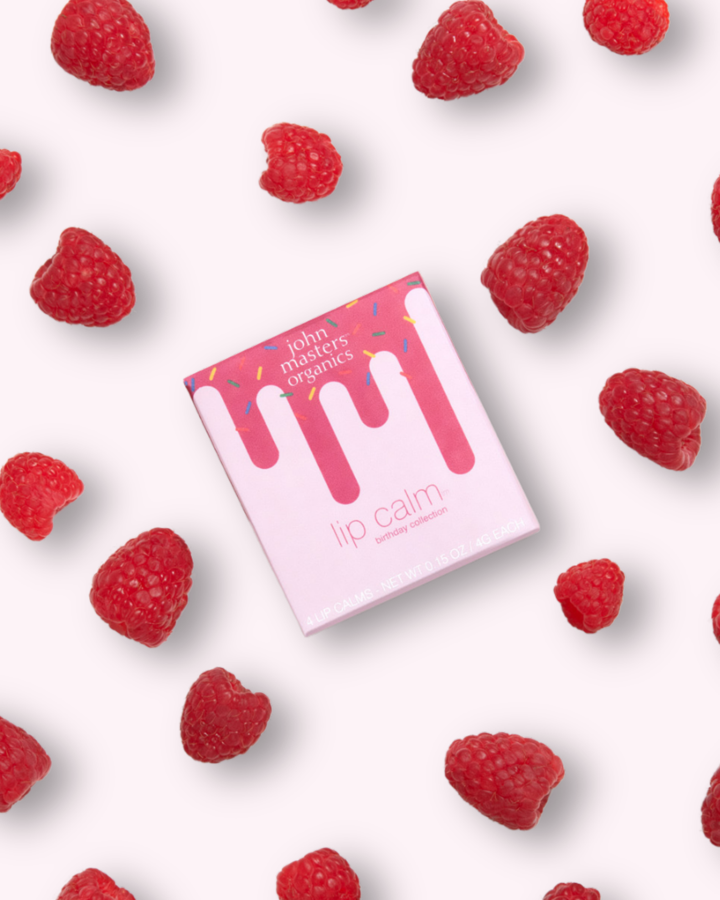 Lip Calm Collection Box With Raspberries